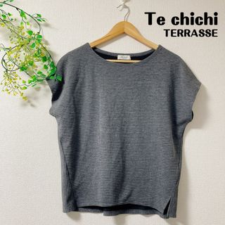 テチチ(Techichi)のTe chichi TERRASSE 切替フレンチ袖プルオーバー グレー/M(カットソー(半袖/袖なし))