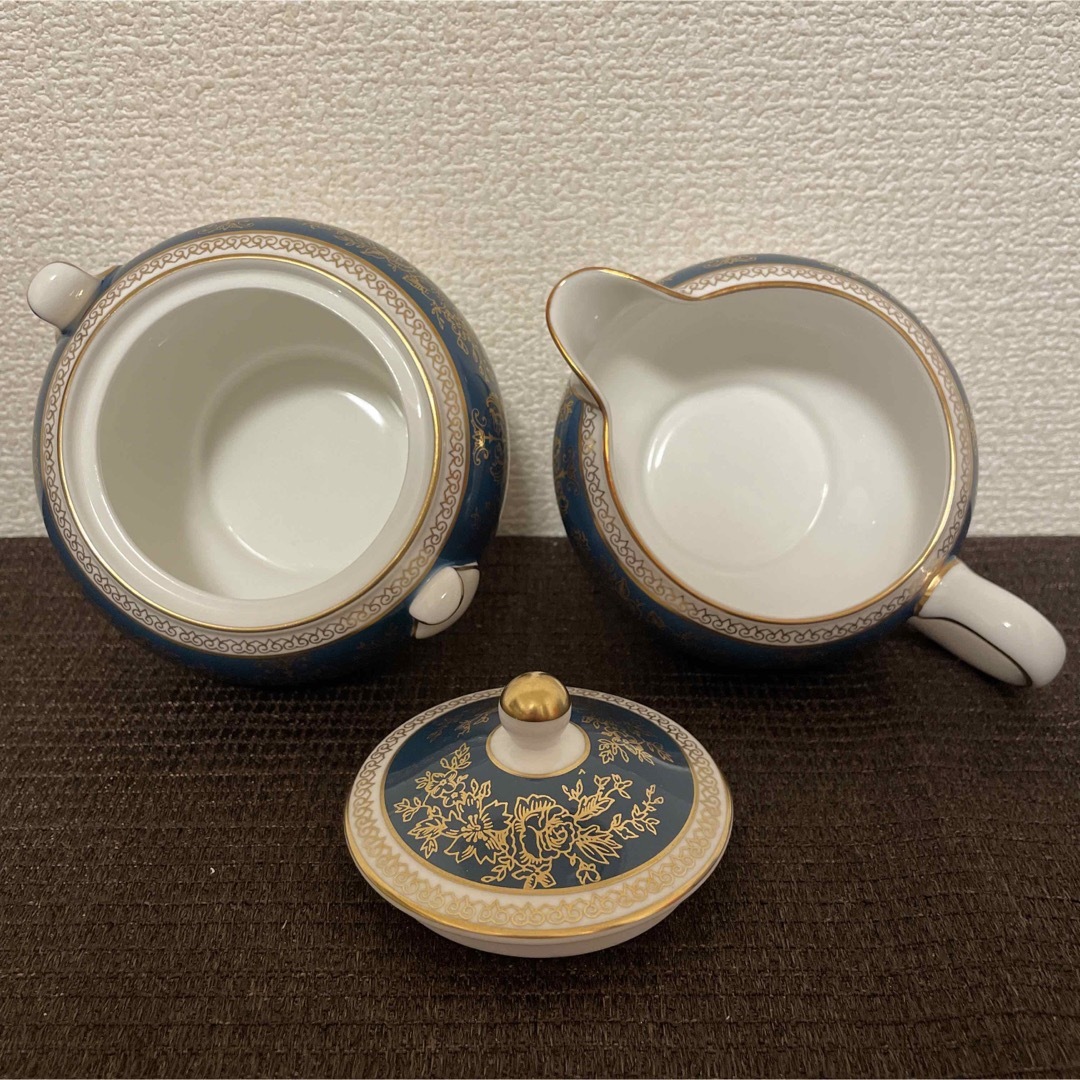 WEDGWOOD(ウェッジウッド)のウェッジウッド　コロンビア　ブルー&ゴールド　ティーポット　ティーセット　 インテリア/住まい/日用品のキッチン/食器(食器)の商品写真