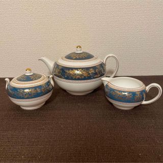 ウェッジウッド(WEDGWOOD)のウェッジウッド　コロンビア　ブルー&ゴールド　ティーポット　ティーセット　(食器)