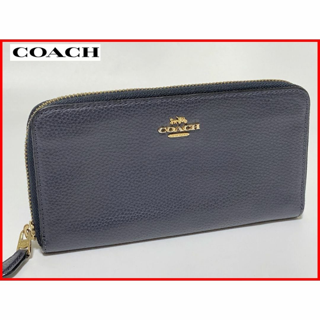 COACH(コーチ)のCOACH コーチ ラウンドファスナ 二つ折り ブルー K5 レディースのファッション小物(財布)の商品写真