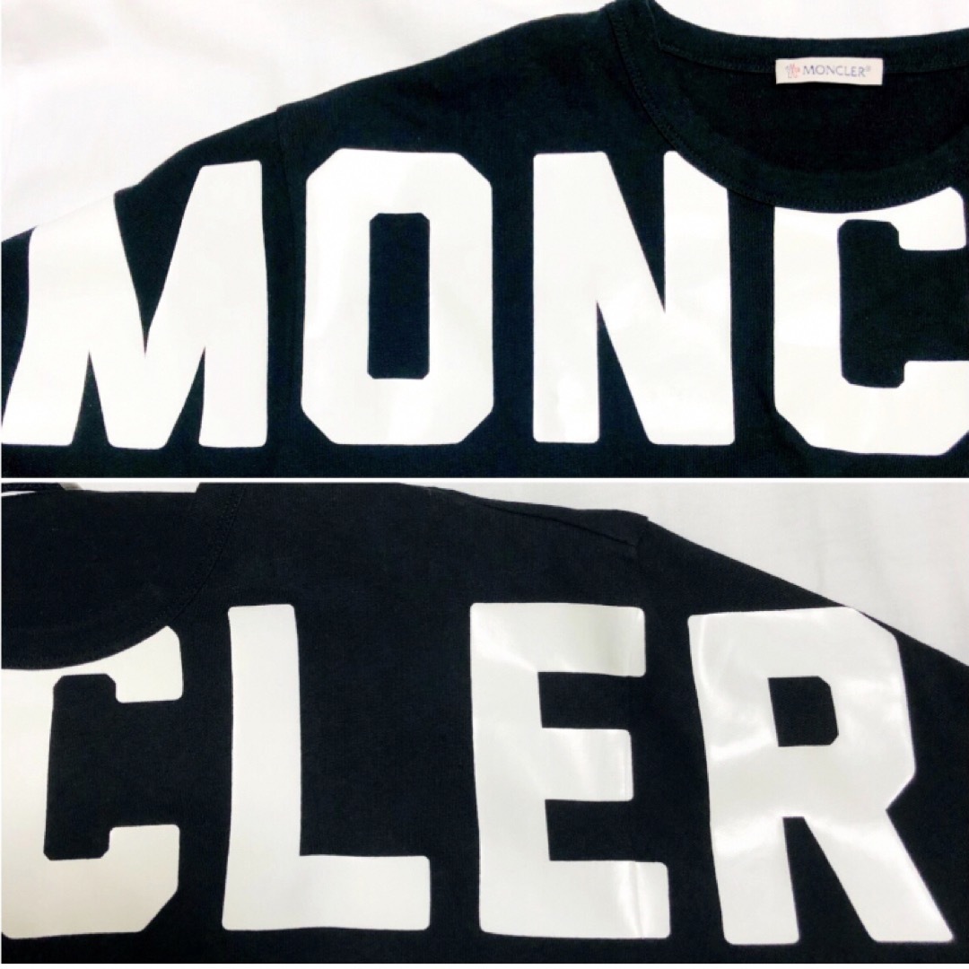 MONCLER モンクレール　ブラックTシャツ　ホワイトビッグロゴ　国内正規品