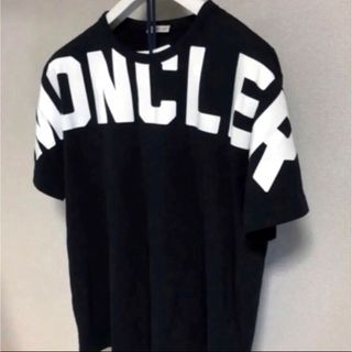 MONCLER - MONCLER モンクレール ブラックTシャツ ホワイトビッグロゴ
