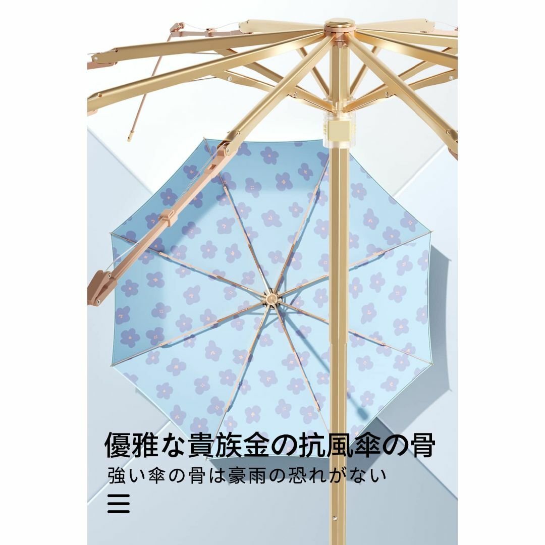 【色:ピンク】Moorrlii 二重日傘 軽量 レディース コンパクト 折り畳み 4