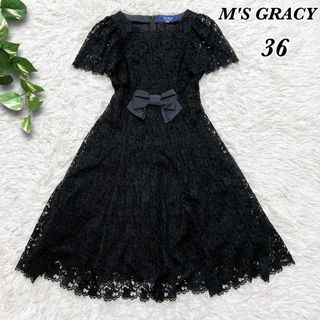 エムズグレイシー(M'S GRACY)のエムズグレイシー 総レース ワンピース 膝丈 36(ひざ丈ワンピース)