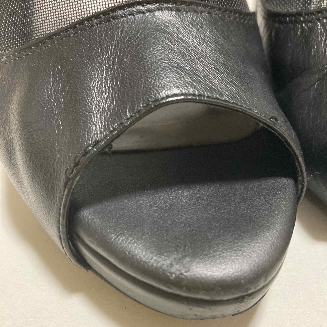 POOL SIDE(プールサイド)のPOOLSIDE サンダル オープントゥ メッシュ 本革 プールサイド かねまつ レディースの靴/シューズ(サンダル)の商品写真