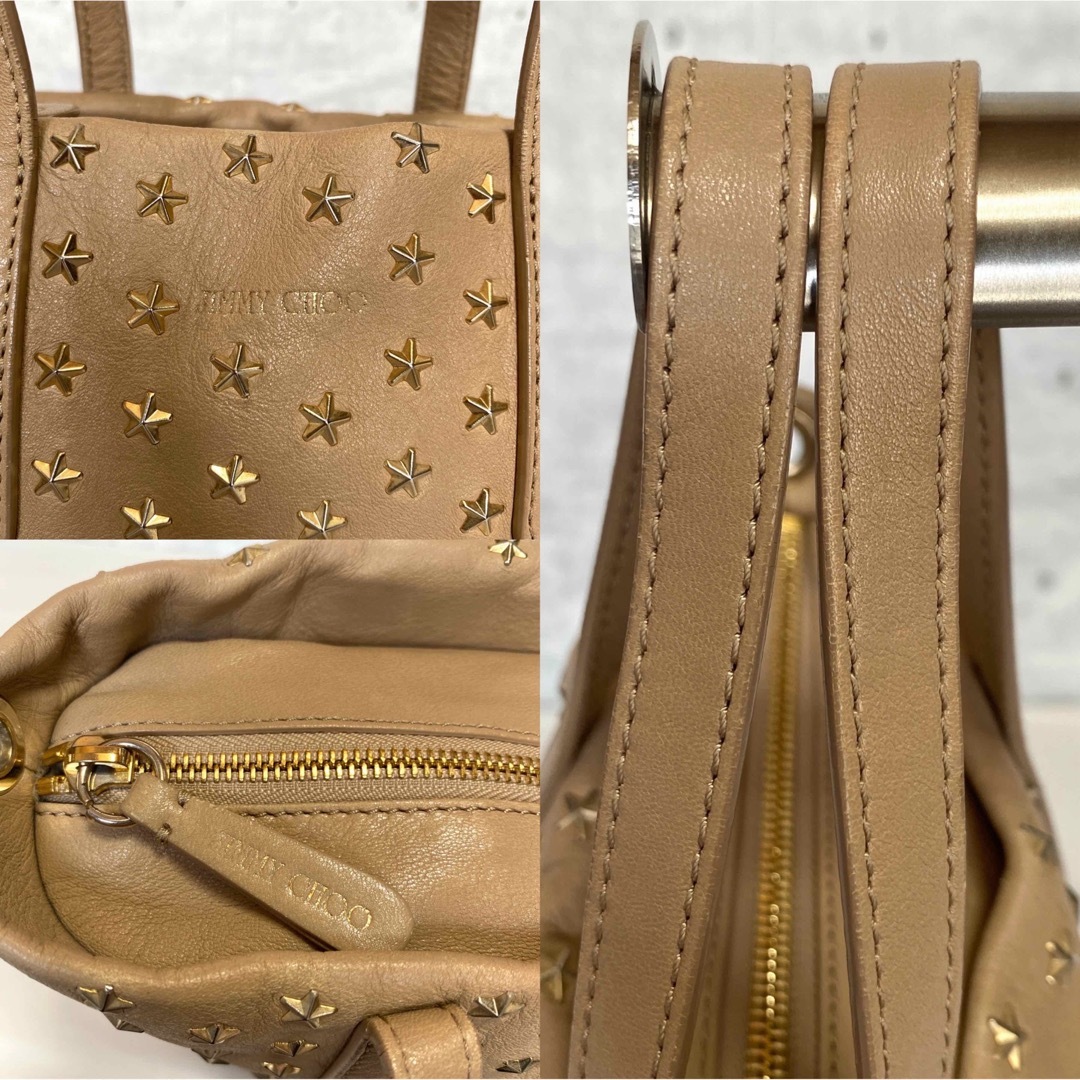 【極美品】JIMMY CHOO MINISARA ベージュ 2WAYハンドバッグ