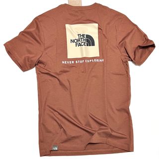 ザノースフェイス(THE NORTH FACE)のS 新品 海外限定 ノースフェイス ボックス ロゴ Tシャツ TEE BOX 茶(Tシャツ/カットソー(半袖/袖なし))