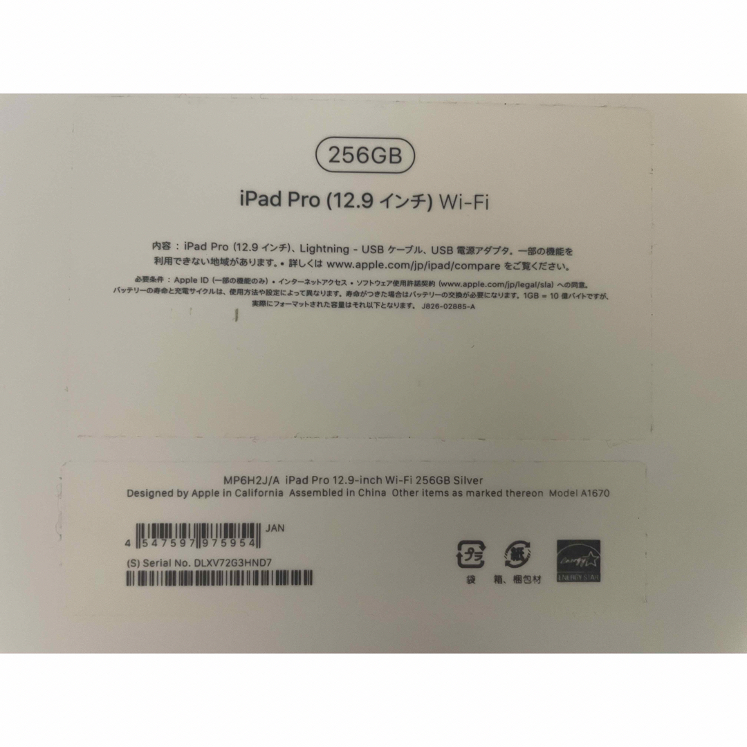 iPad Pro 12.9インチ 第2世代 256GB（WIFI）