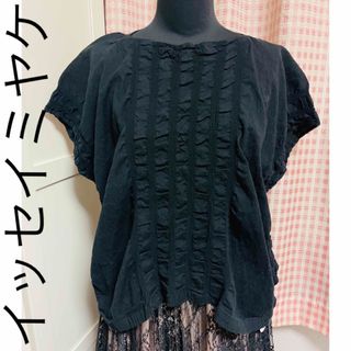 イッセイミヤケ(ISSEY MIYAKE)の新品タグ付き　イッセイミヤケ　クシュっとトップス　半袖　(カットソー(半袖/袖なし))