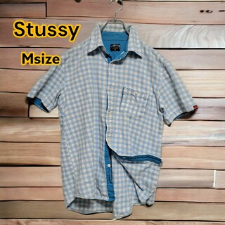 ステューシー(STUSSY)のSTUSSY 【ステューシー】ブロック チェックシャツ ホワイトブルー M(シャツ)
