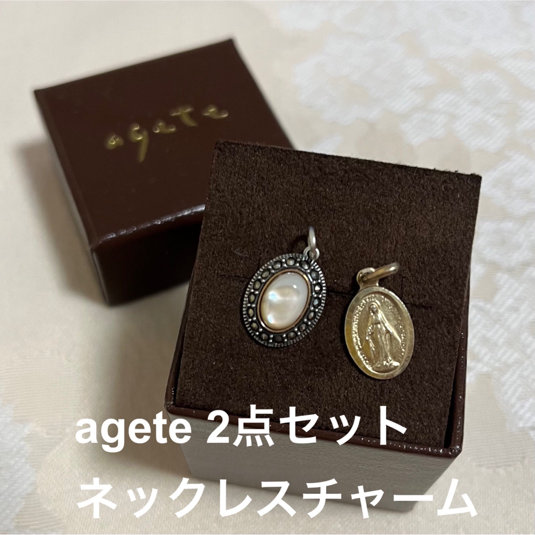 agete(アガット)のめろこ様  agete ネックレス  パール K10 シルバー メダイ レディースのアクセサリー(チャーム)の商品写真