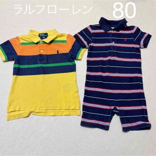 福袋セール】 ラルフローレン ロンパース レッド70&ブルー75 2枚組