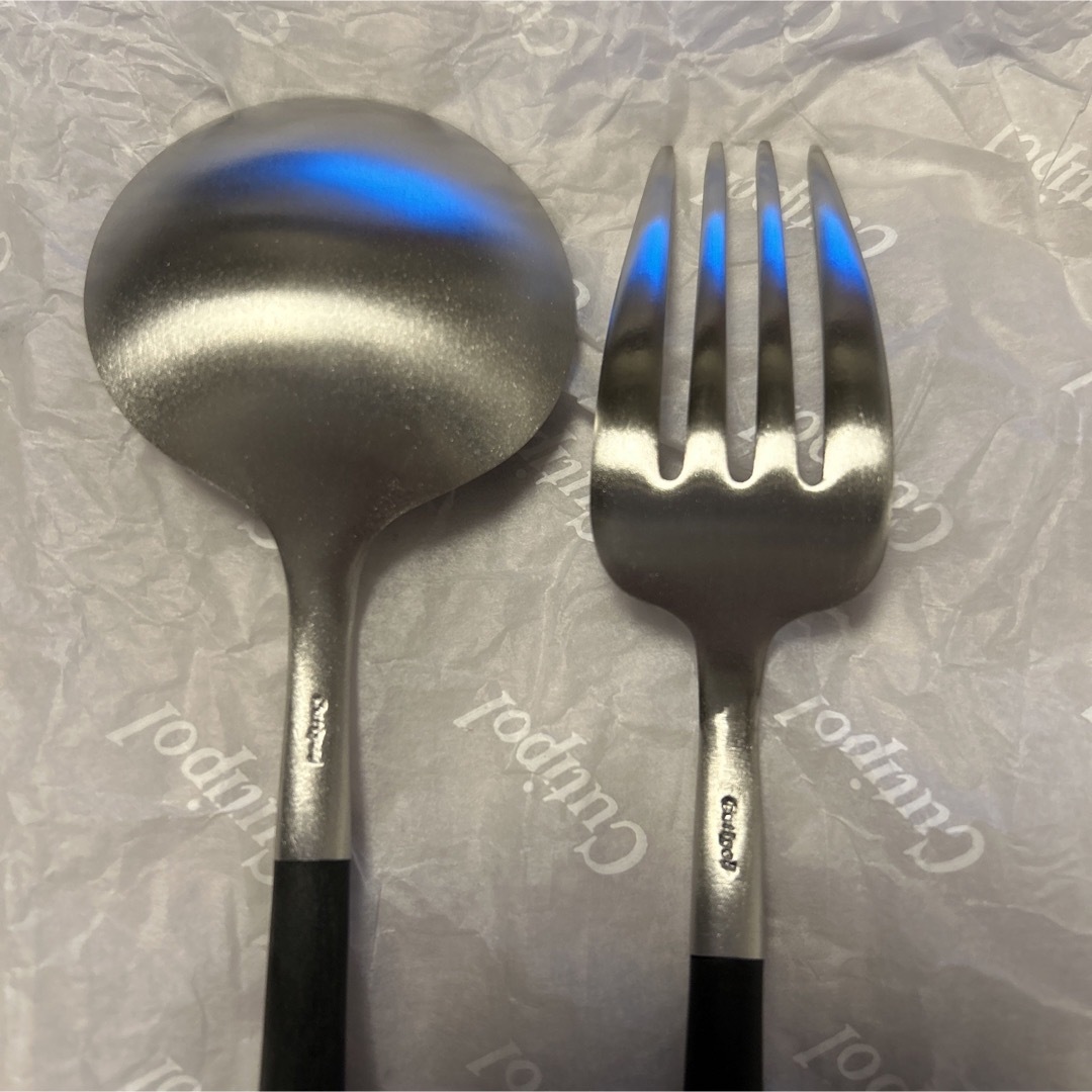 Cutipol(クチポール)の正規品 Cutipol クチポール　GOA Black Silver ペアセット インテリア/住まい/日用品のキッチン/食器(カトラリー/箸)の商品写真