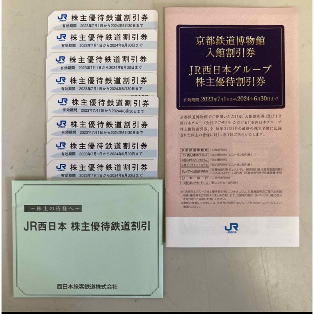 JR西日本　株主優待割引券7枚 京都鉄道博物館入館割引券　グループ株主優待割引券