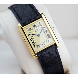 カルティエ(Cartier)の美品 カルティエ マスト タンク アイボリー ローマン LM Cartier(腕時計(アナログ))