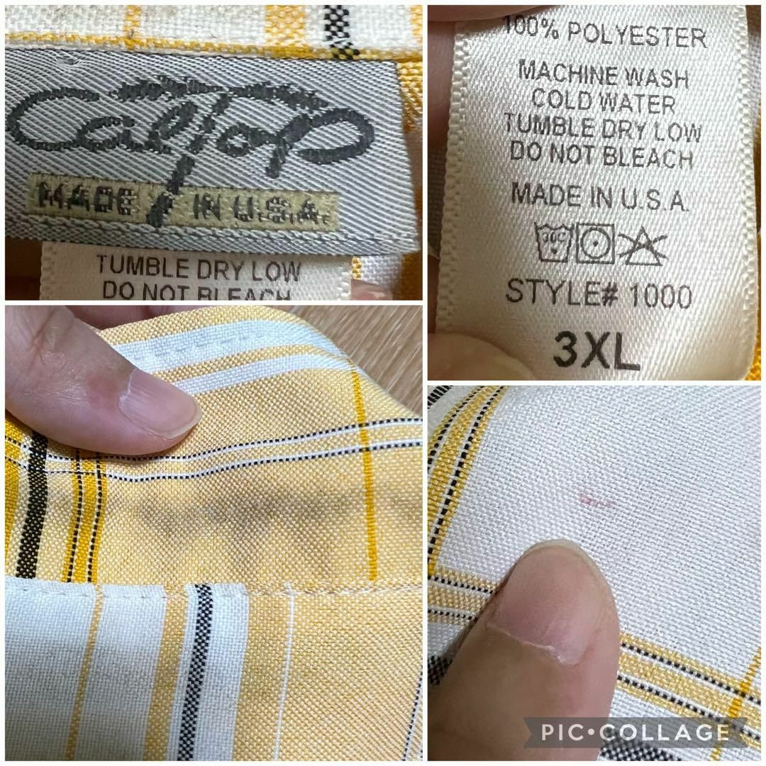 CALTOP(カルトップ)のUSA製 超ビッグシルエット★CALTOP 半袖チェック柄シャツ 希少 3XL メンズのトップス(シャツ)の商品写真