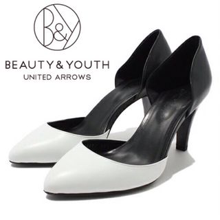 ビューティアンドユースユナイテッドアローズ(BEAUTY&YOUTH UNITED ARROWS)の新品未使用 BEAUTY&YOUTH バイカラーサイドオープンパンプス(サンダル)