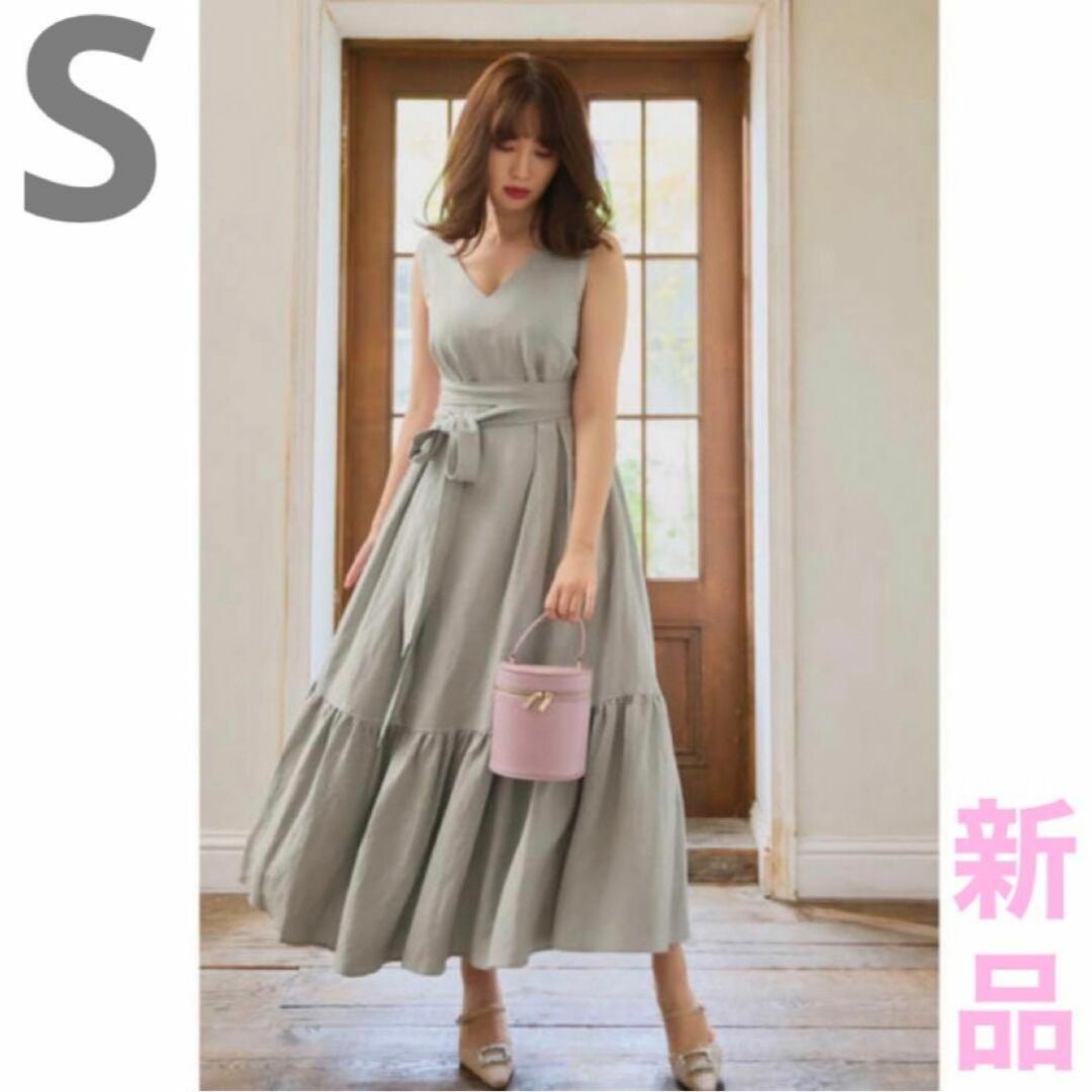 Linen belted maxi dress Sサイズ　新品未使用　リネン素材即購入可