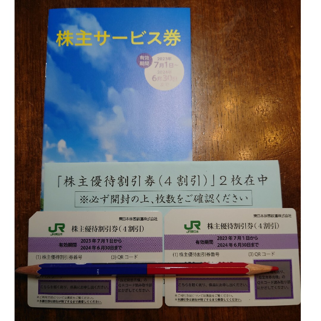 JR東日本　株主優待割引券2枚　株主サービス券