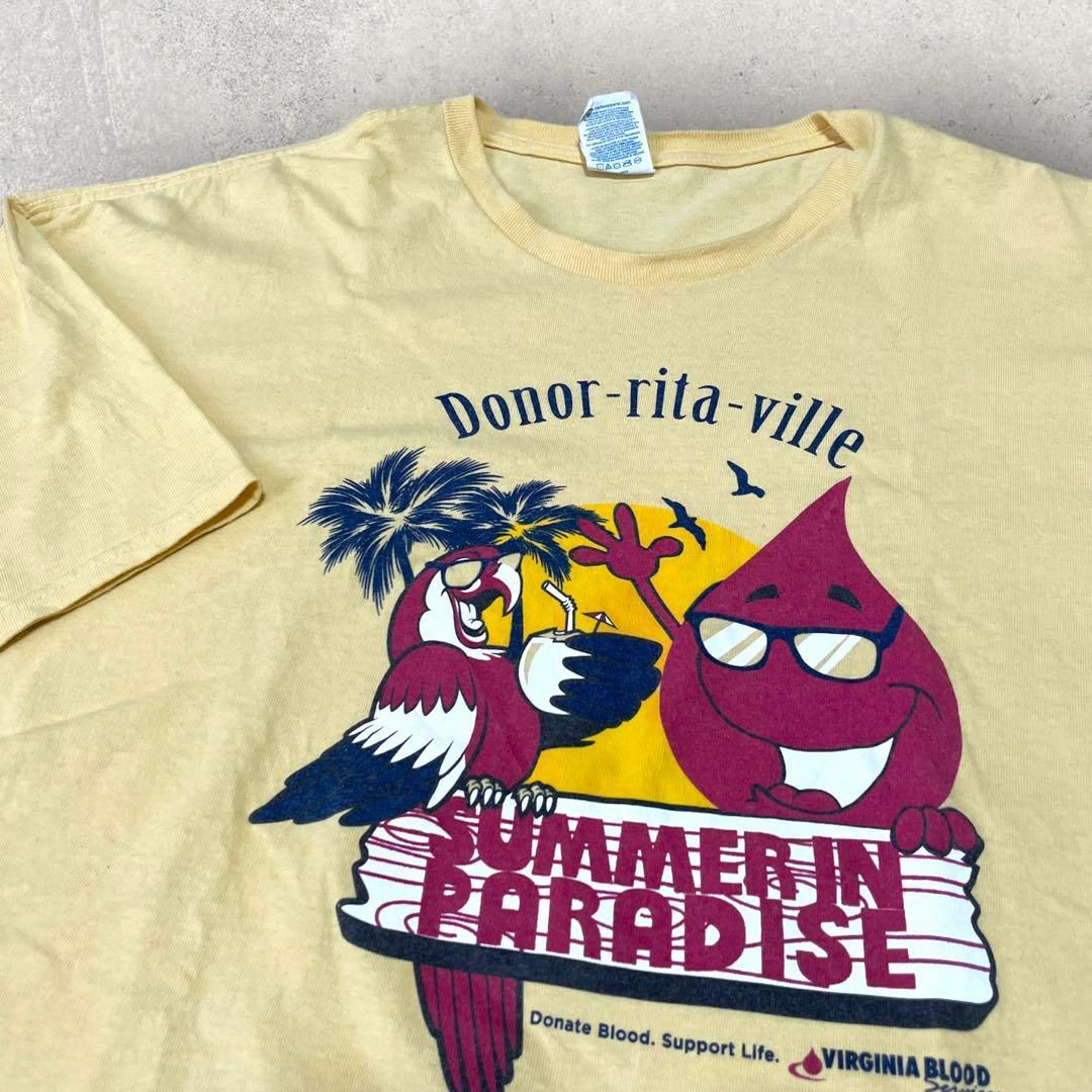 DELTA(デルタ)のUS古着 DELTA オウム 血液 Virginia Blood Tシャツ 黄 メンズのトップス(Tシャツ/カットソー(半袖/袖なし))の商品写真