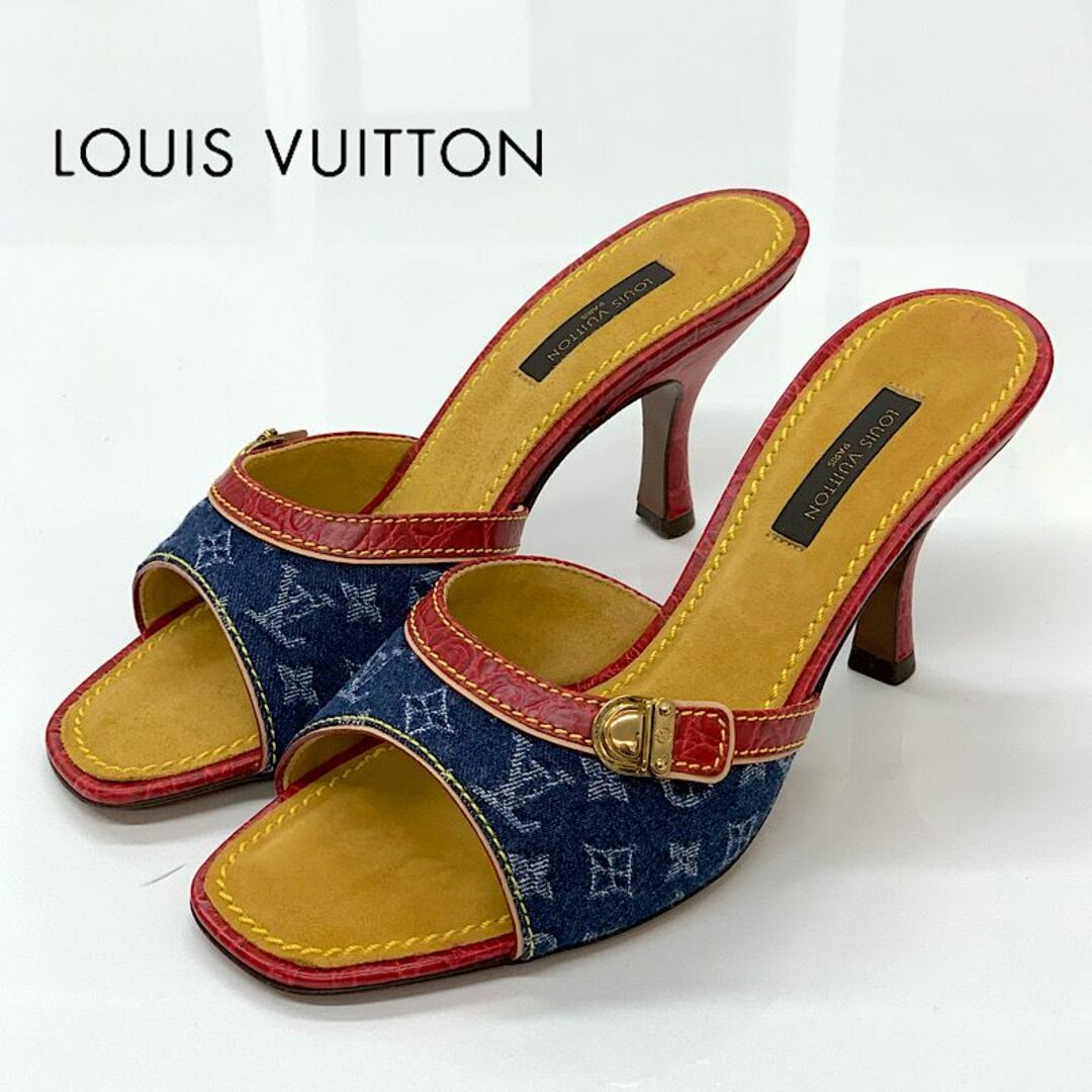 LOUIS VUITTON - 6586 未使用 ヴィトン デニム レザー モノグラム