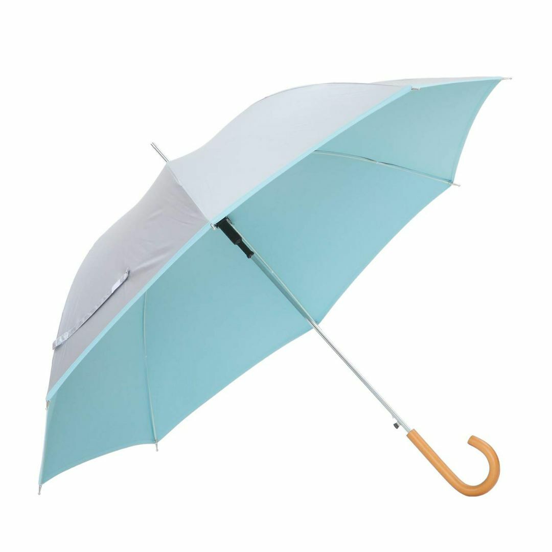 【色: ブルー】日傘 親骨60cm 直径106cm ＜ひんやり傘＞ ジャンプ傘