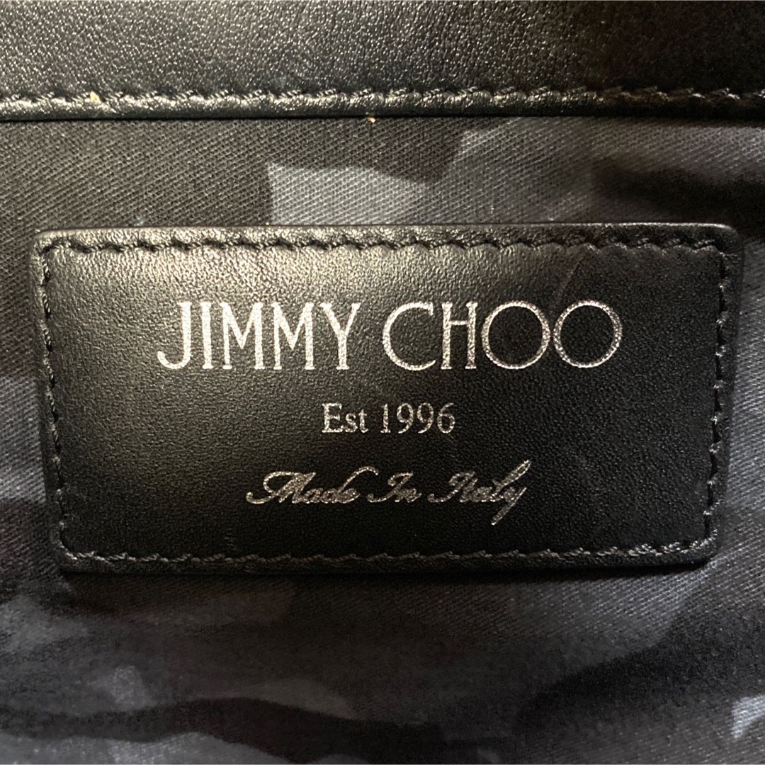 【極美品】JIMMY CHOO DEREK ブラック サイドロゴ クラッチバッグ