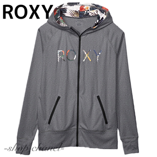 ロキシー(Roxy)の新品★ROXY ボタニカル ロゴ パーカー ラッシュガード/S グレー(水着)