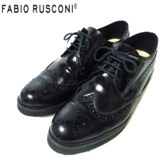 ファビオルスコーニ(FABIO RUSCONI)の美品 ファビオルスコーニ ウイングチップ レザー 革靴 約24.5㎝ ビブラム(ローファー/革靴)