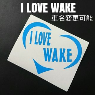 【I LOVE WAKE】ハートフレームカッティングステッカー(車外アクセサリ)