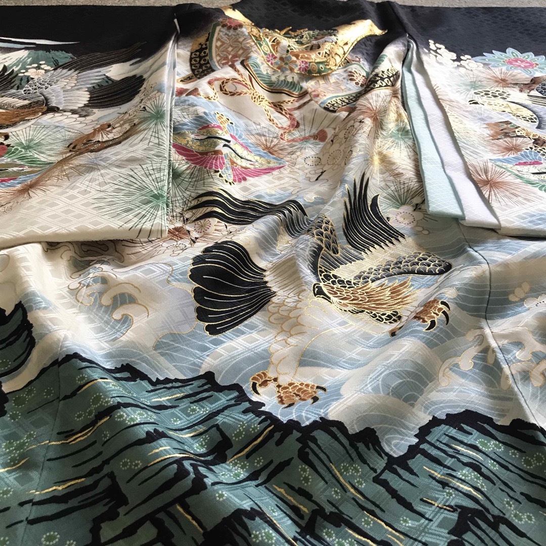 新品】日本製 豪華金刺繍入り❗️お宮参り着物男の子 ☆祝着産着初着