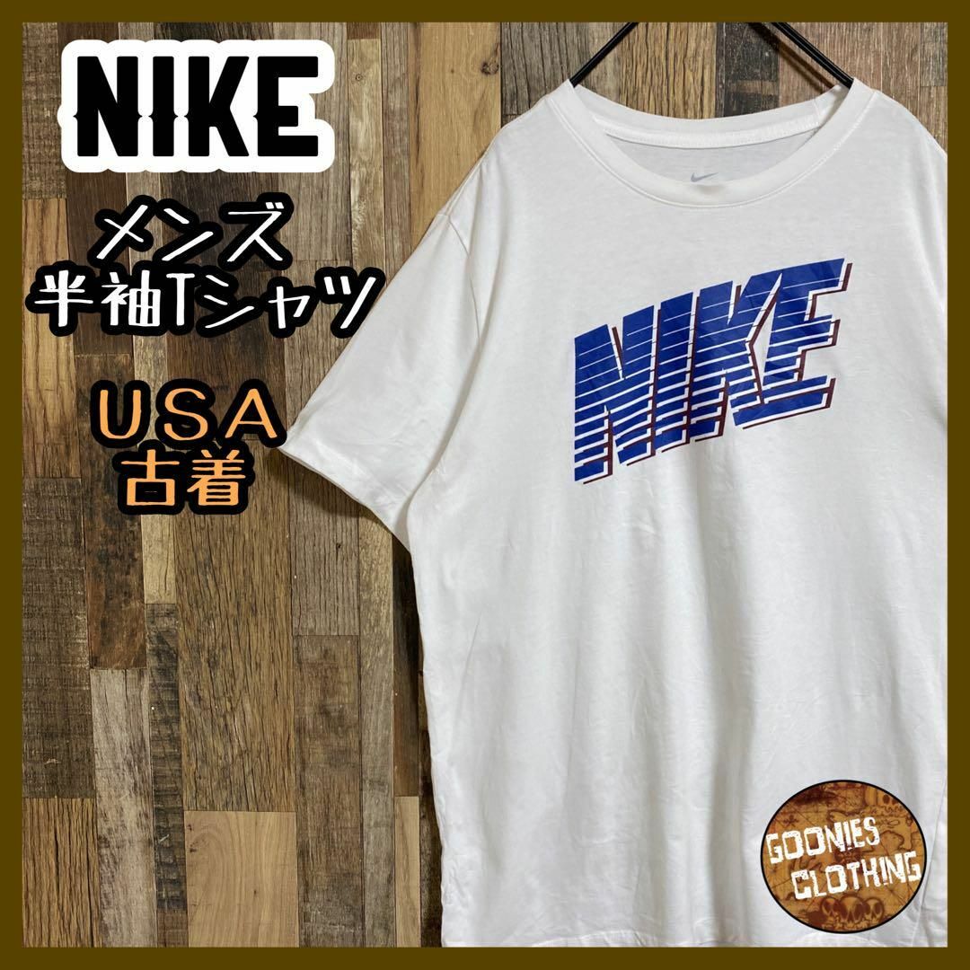 NIKE メンズ 半袖 Tシャツ 白 ロゴ シンプル スポーツ USA 90