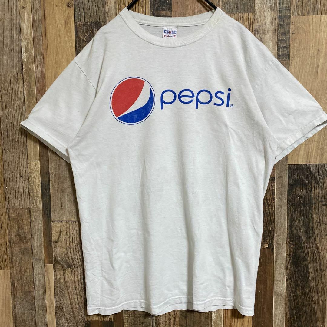 JERZEES - ジャージーズ メンズ 半袖 Tシャツ 白 ペプシコーラ USA古着