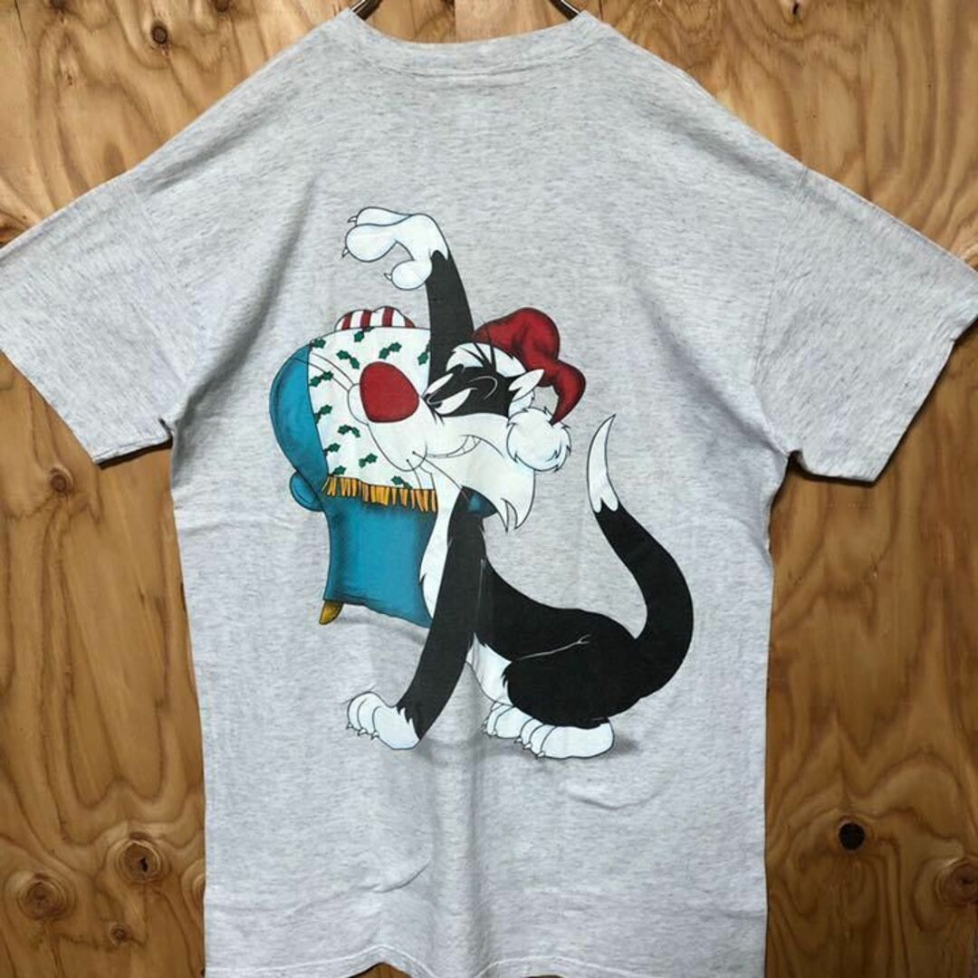 ルーニーテューンズ トゥイーティー USA 90s グレー Tシャツ 鳥 猫 2