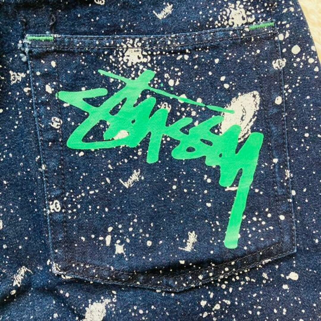 STUSSY ☆完売品☆STUSSY ステューシー☆デニムハーフパンツ☆W32☆ビッグロゴの通販 by かず Stussy ステューシー ワイドデニム W32