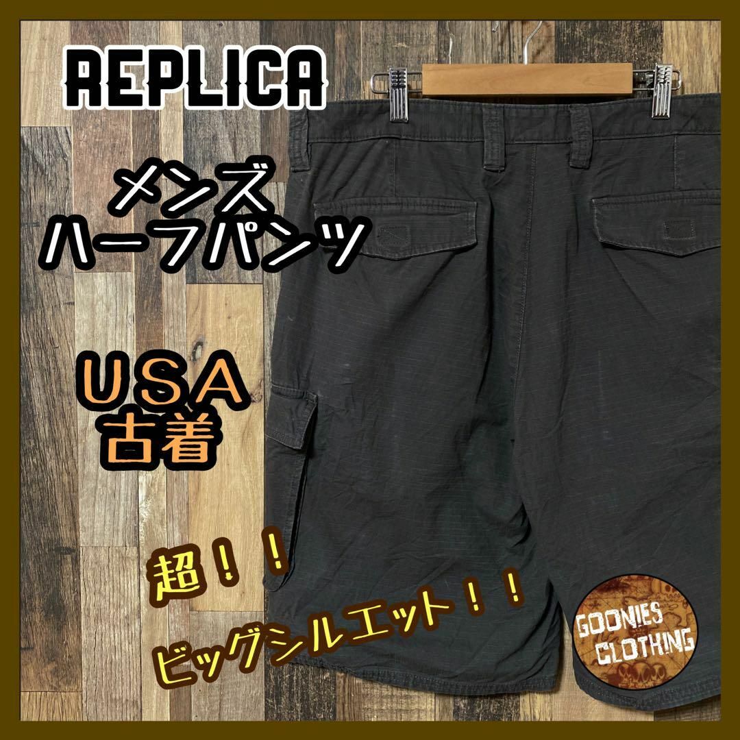 REPLICA メンズ グレー 38 2XL ハーフ カーゴ パンツ USA