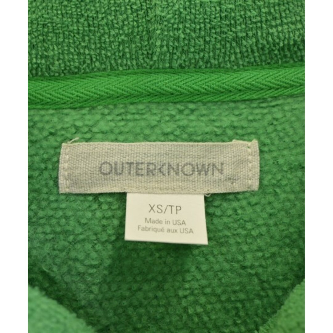 OUTERKNOWN(アウターノーン)のOUTERKNOWN アウターノウン パーカー XS 緑 【古着】【中古】 レディースのトップス(パーカー)の商品写真