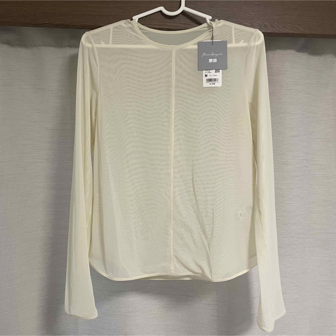 UNIQLO(ユニクロ)のUNIQLO Mame Kurogouchi シアークルーネックTシャツ レディースのトップス(シャツ/ブラウス(長袖/七分))の商品写真