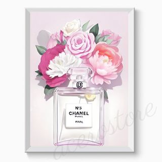 G159 インテリアポスター CHANEL 香水 ピンク 花 シャネル N°5(アート/写真)