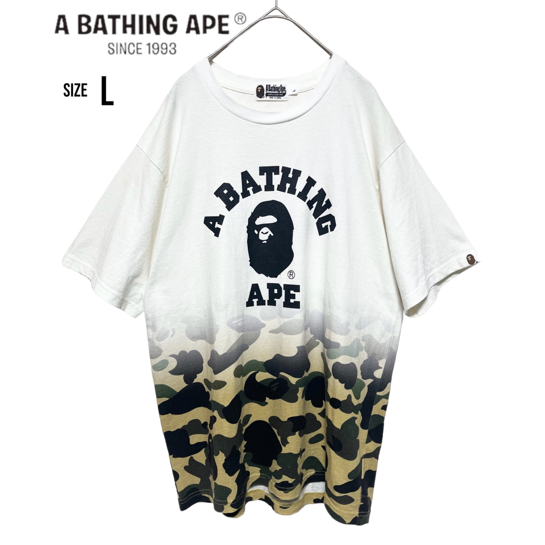 A BATHING APE カレッジロゴTシャツ 白 スペースカモ