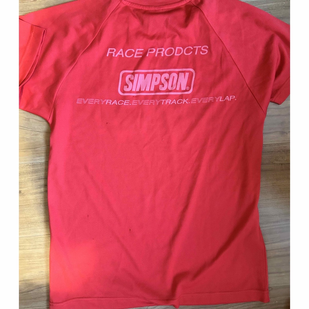 Simpson シンプソン　速乾　Ｔシャツ　メンズ　Ｌ　size 赤　バイク メンズのトップス(Tシャツ/カットソー(半袖/袖なし))の商品写真