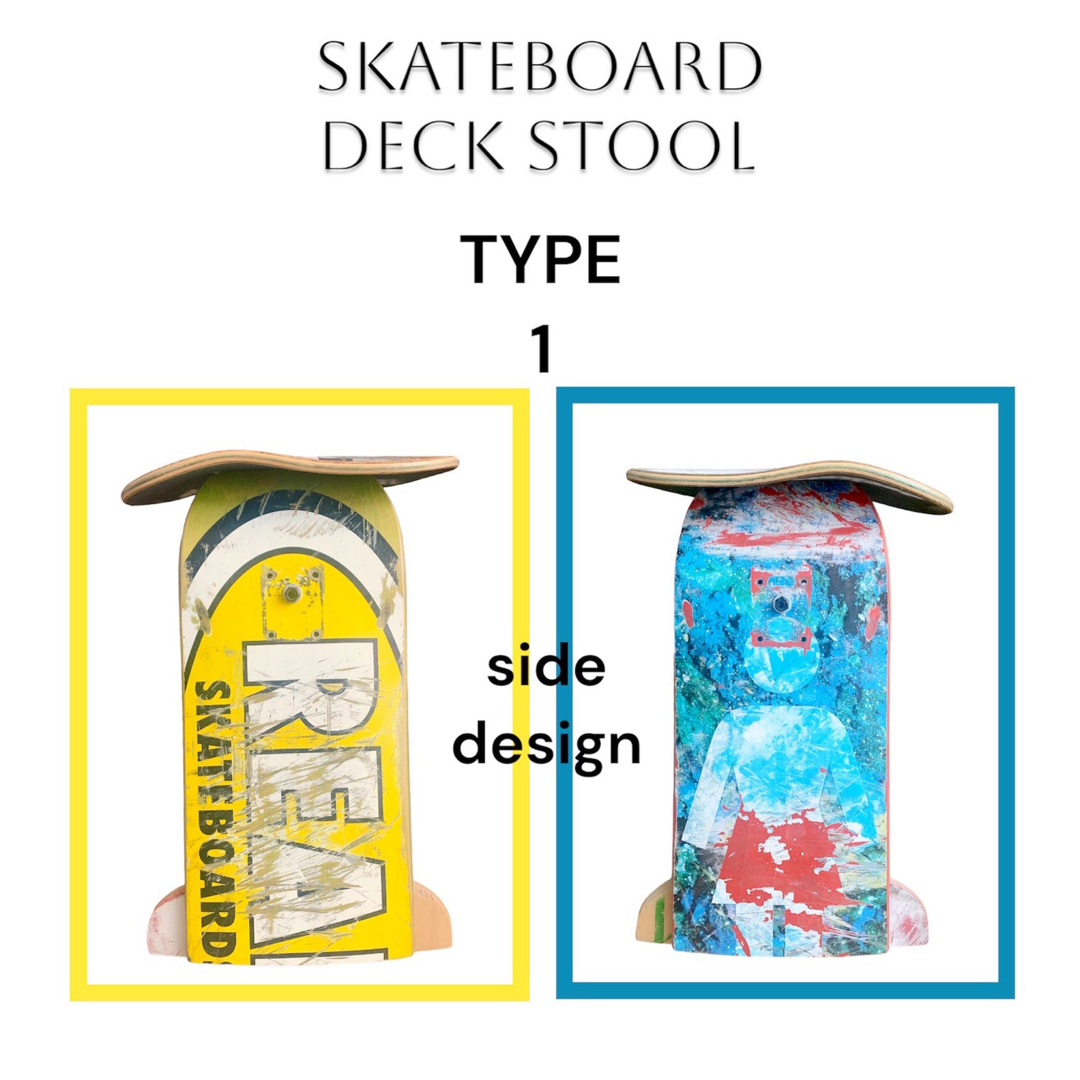 SKATE OR DESIGN／skateboard deckスツール×2set インテリア/住まい/日用品の椅子/チェア(スツール)の商品写真