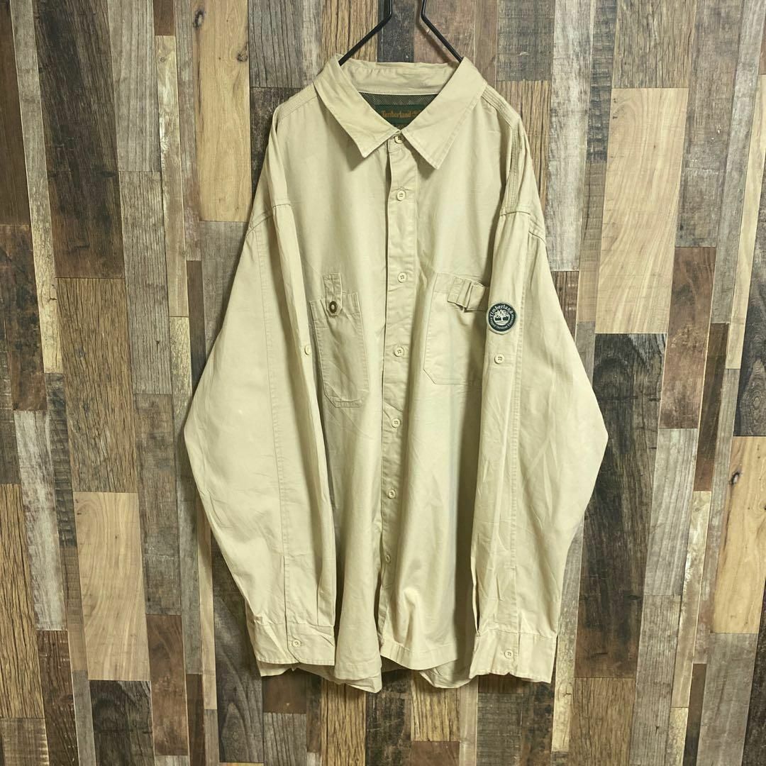Timberland - ティンバーランド アメカジ ベージュ カーゴ 長袖 シャツ