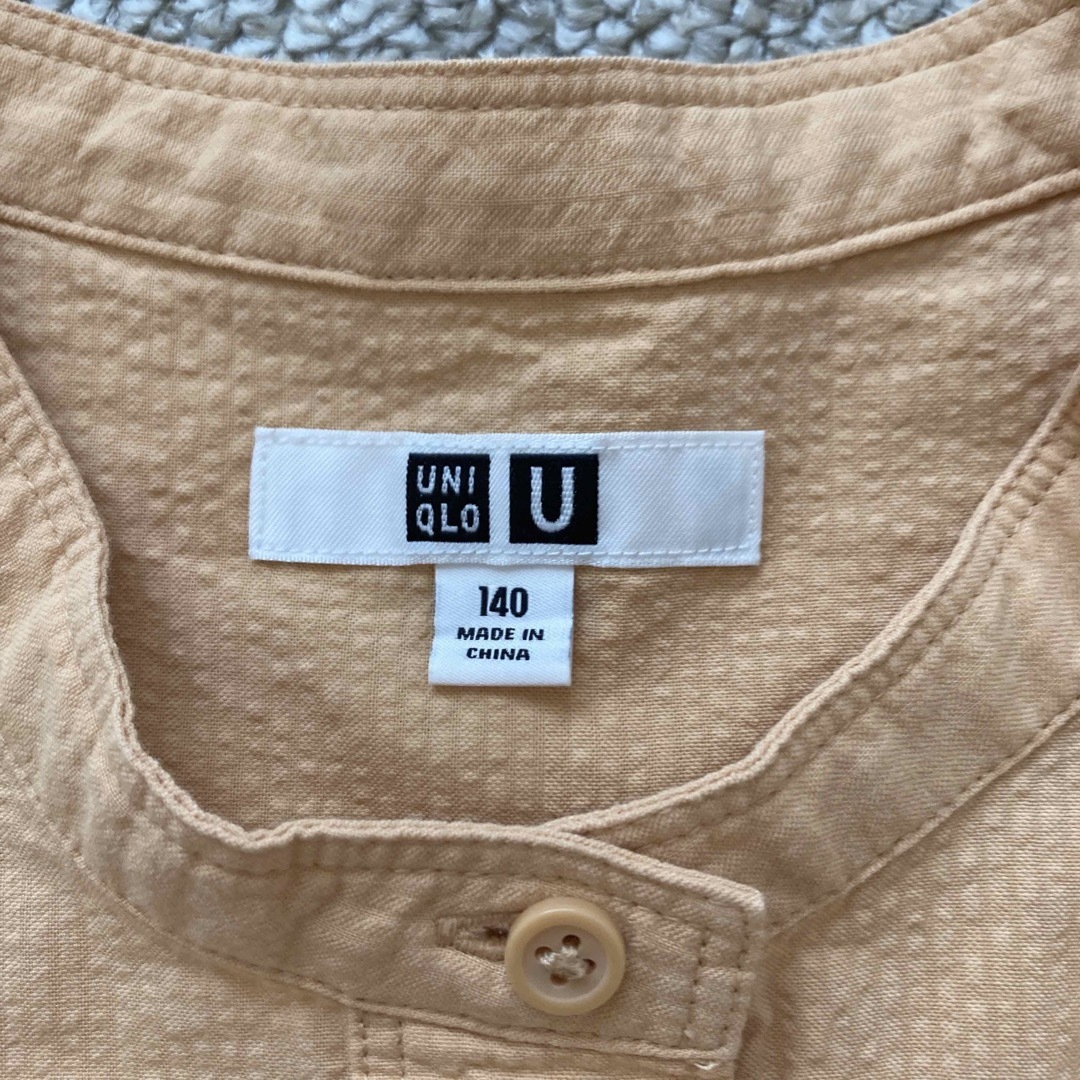 UNIQLO(ユニクロ)のUNIQLO U シアサッカーワンピース　140 キッズ/ベビー/マタニティのキッズ服女の子用(90cm~)(ワンピース)の商品写真