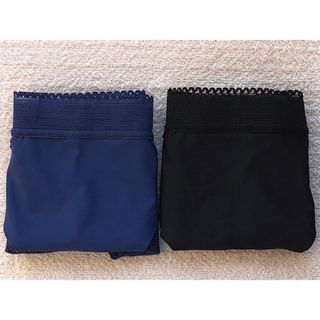 ショーツ S〜Mサイズ バックレース ネイビー＆ブラック 2枚セット(ショーツ)