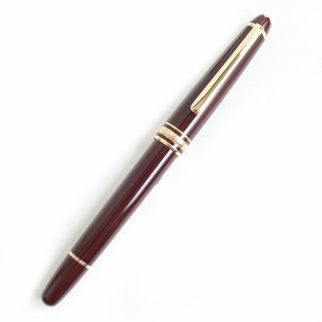 極美品◆MONTBLANC モンブラン マイスターシュテュック #144 ペン先14K Fニブ ホワイトスター 万年筆 ボルドー×ゴールド 独製 ケース付