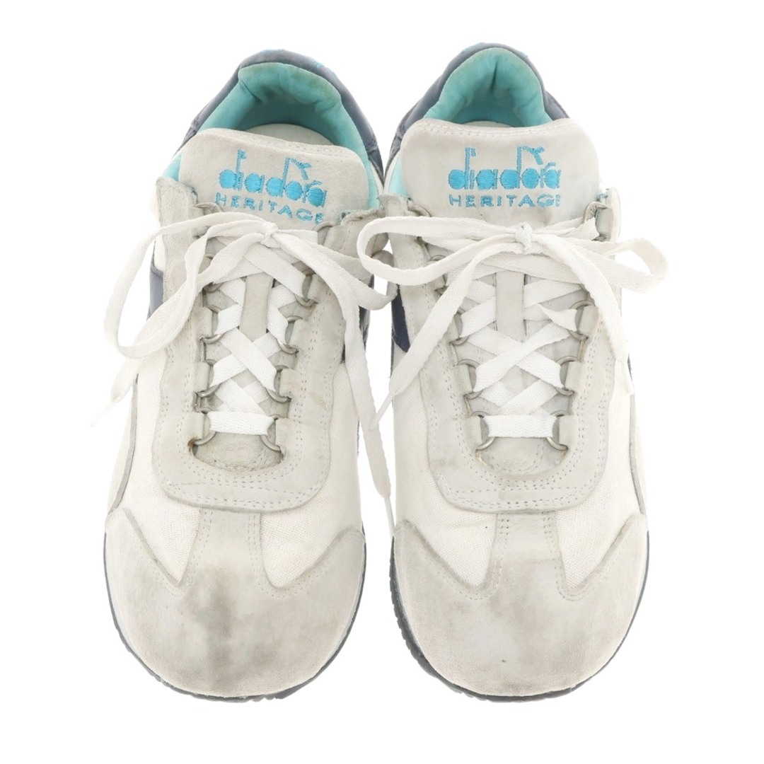 【中古】ディアドラ Diadora HERITAGE EQUIPE STONE WASH スニーカー ホワイトxペールグレー【サイズ25】【メンズ】