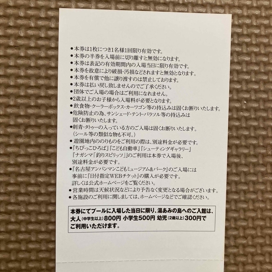 ナガシマスパーランド入場+プール 4枚 バラ売り可 | tradexautomotive.com