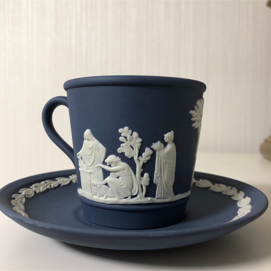 13000円 王室御用達 ウェッジウッド WEDGWOOD ジャスパーブルー カップ