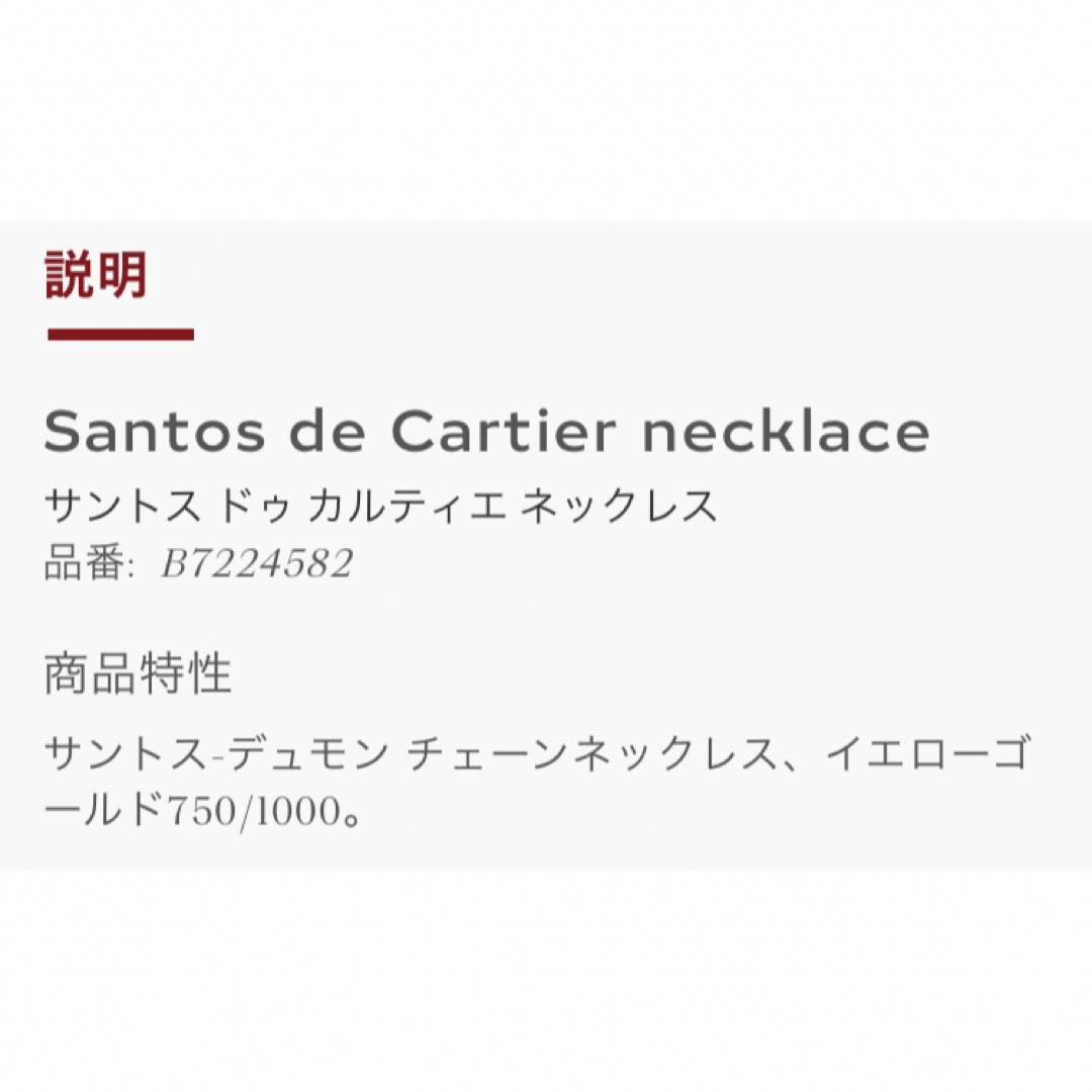 Cartier サントス ドゥ カルティエ　ネックレス　YG 4